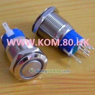 供應K19-A帶燈金屬按鈕開關 高質量解決方案，安裝直徑19MM
