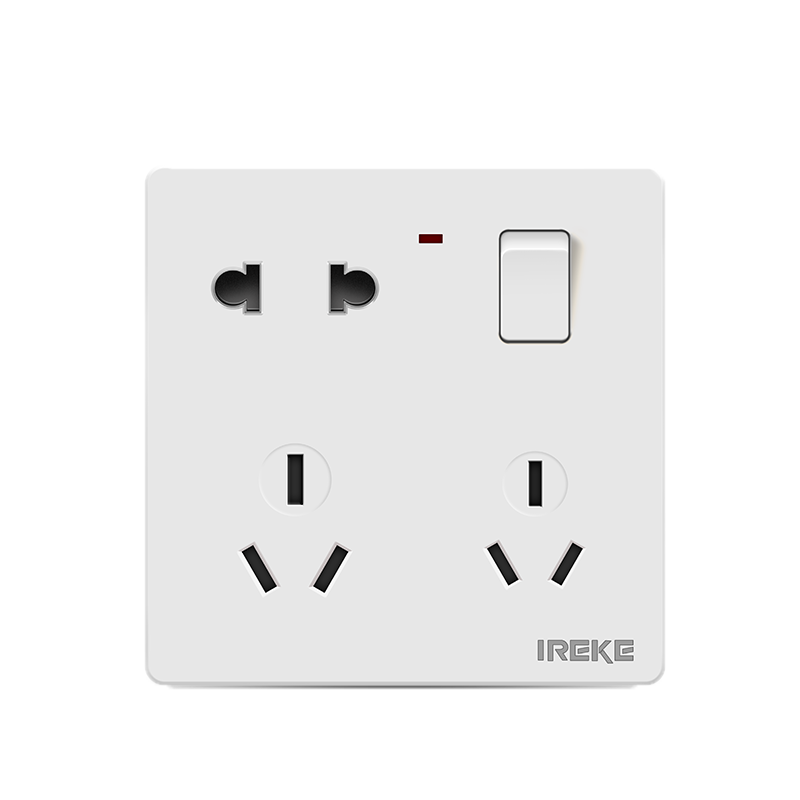 一開八孔空調插座面板 86型家用墻壁暗裝電源開關插座的實用之選